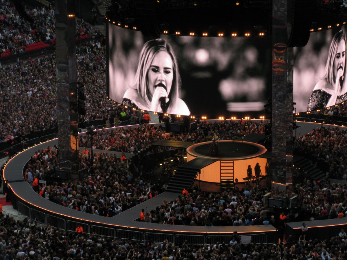 Adele performing at Wembley Stadium. Jess Holt. Kettle Mag.