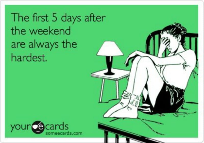 The First 5 Days After The Weekend Are The Hardest
